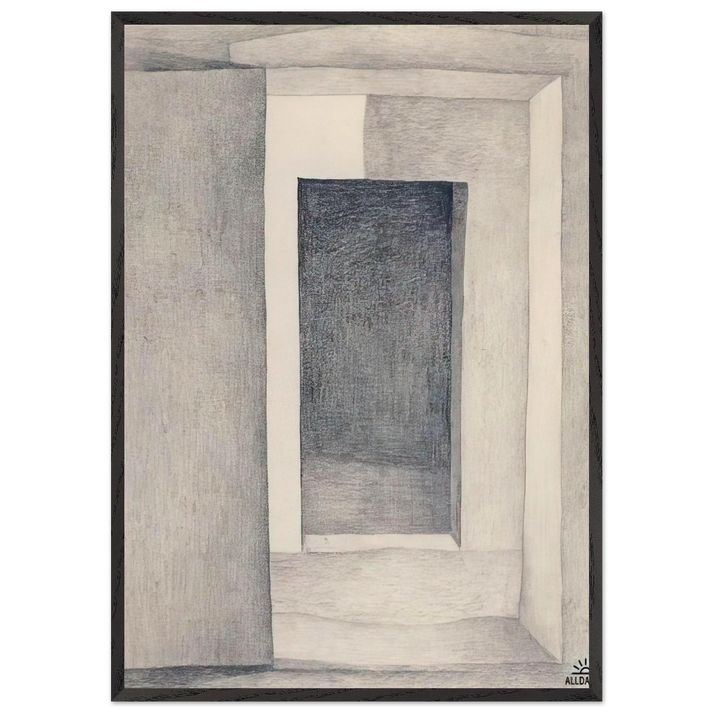 Patio Door - Georgia OKeeffe 70x100 cm / 28x40 inches Framed Art Print – Black Wooden Frame