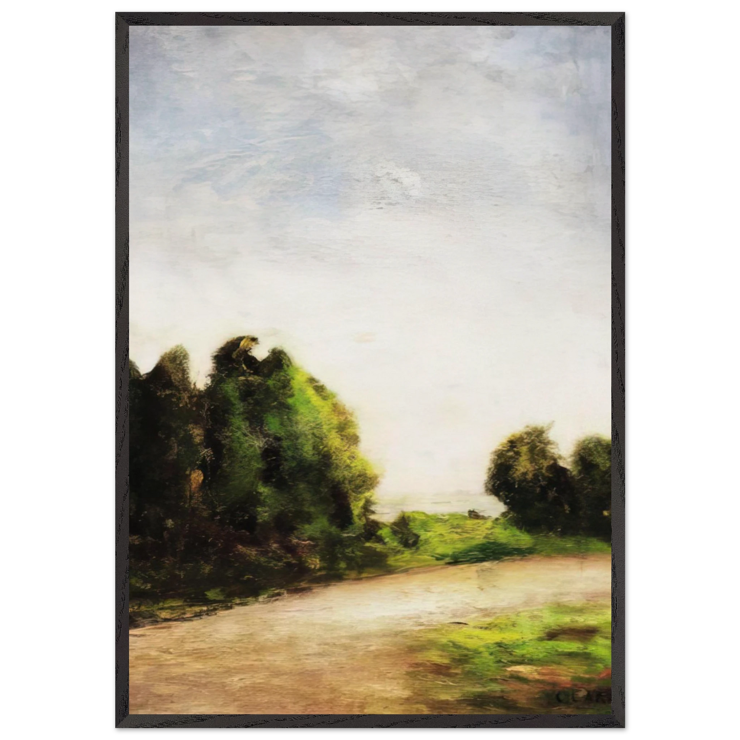 PAESAGGIO 1904 - Carlo Carra 70x100 cm / 28x40 inches Framed Art Print – Black Wooden Frame