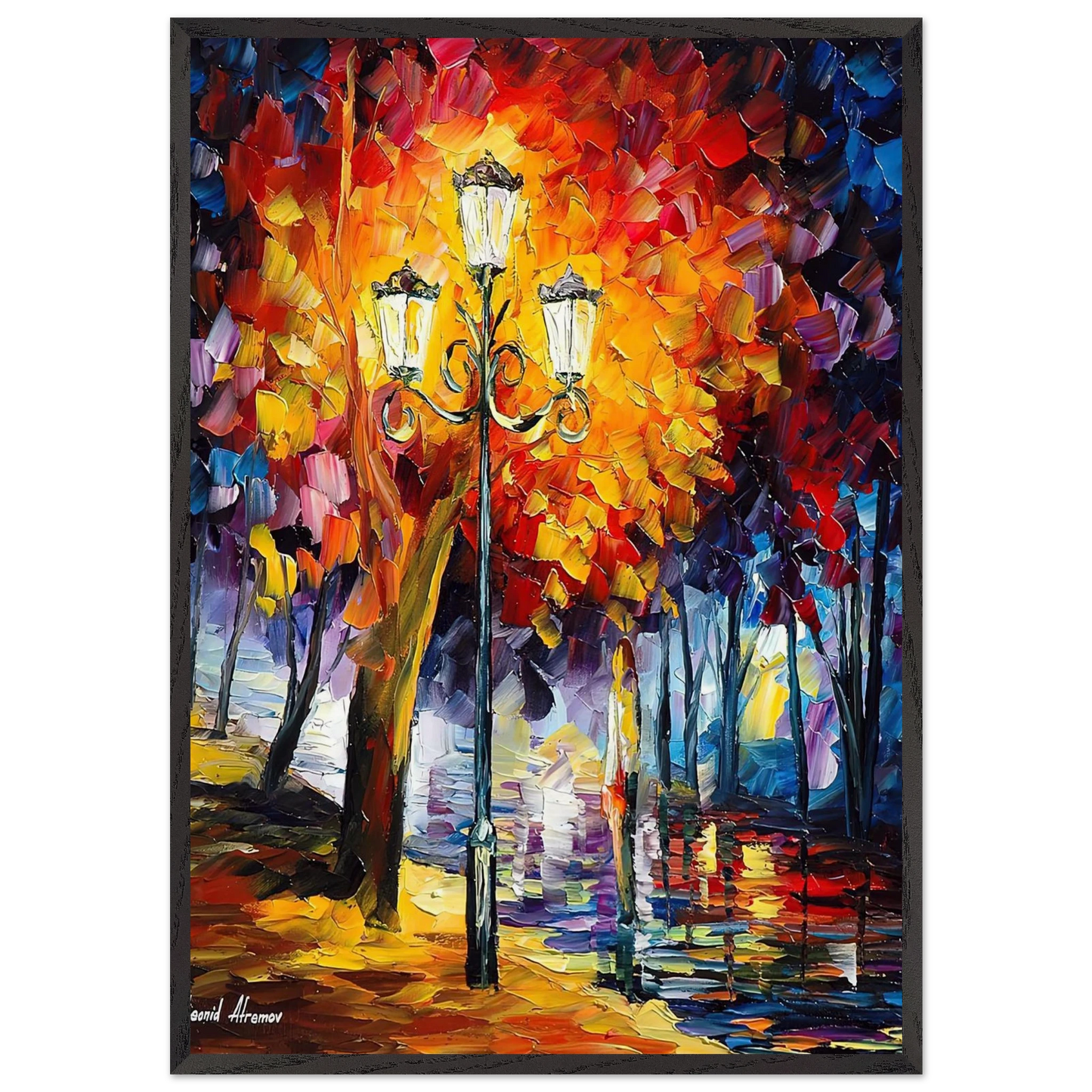 Leonid Afremov N17 - Leonid Afremov 70x100 cm / 28x40 inches Framed Art Print – Black Wooden Frame