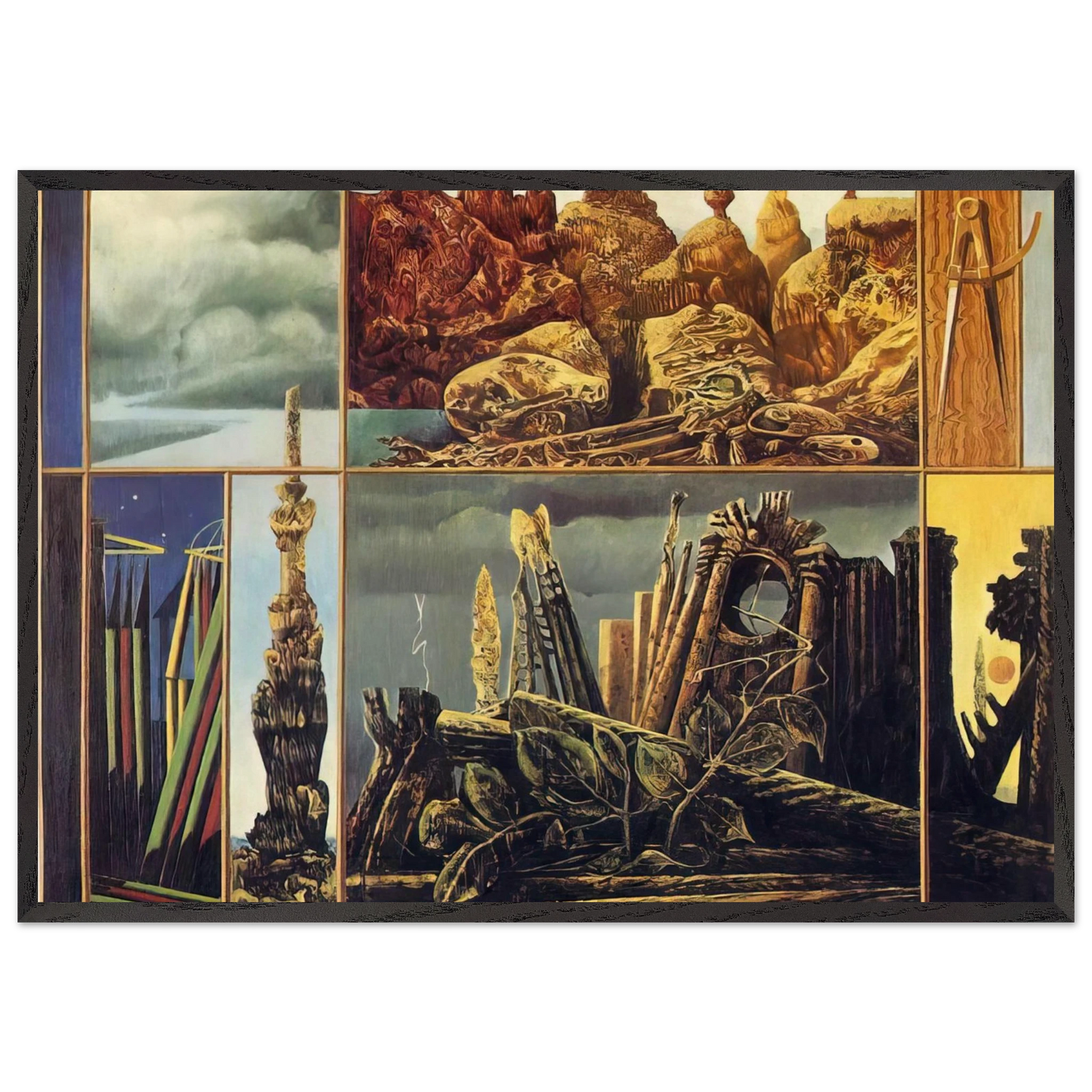 Painting for Young People - Max Ernst 70x100 cm / 28x40 inches Framed Art Print – Black Wooden Frame