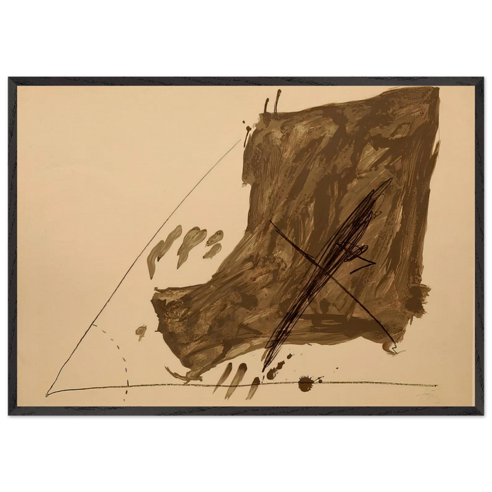ANGLE ET TACHES 1968 - Antoni Tapies 70x100 cm / 28x40 inches Framed Art Print – Black Wooden Frame