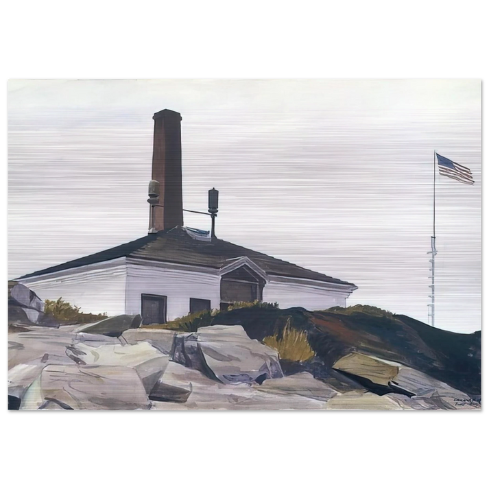 House of the Foghorn, I - Edward Hopper Brushed Aluminum Print - 70x100 cm / 28x40 inches | Edward Hopper Aluminum Print | Edward Hopper Prints