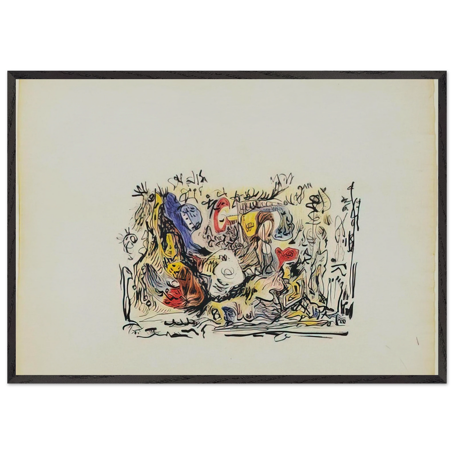 Untitled N20 - Jackson Pollock Framed Art Print – Black Wooden Frame - Default Title - -Framed Art Print