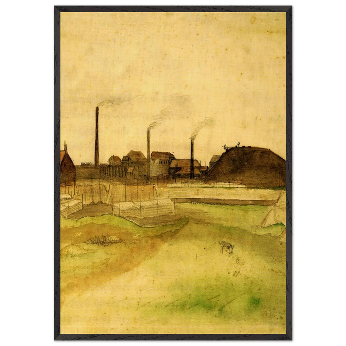 Coalmine in the Borinage - Vincent van Gogh 70x100 cm / 28x40 inches Framed Art Print – Black Wooden Frame