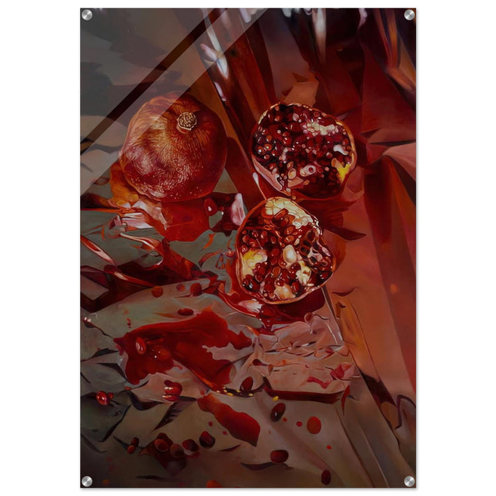 Threads of Scarlet, Pieces of Pomegranate - 2005 - Mary Pratt Acrylic Print - 70x100 cm / 28x40″ inches | Mary Pratt Wall Art | Mary Pratt Prints