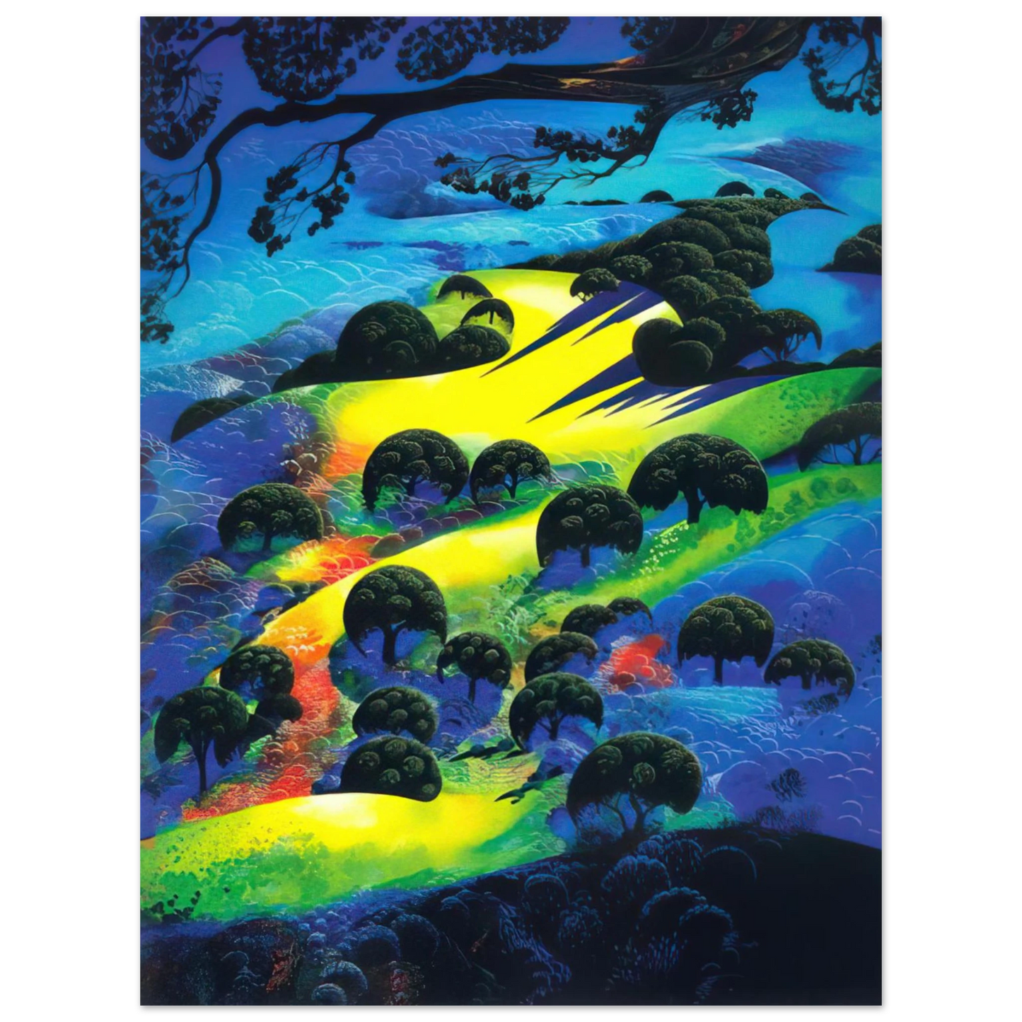 Eyvind Earle - Fading Sunset Flame Fine Art Poster - Default Title