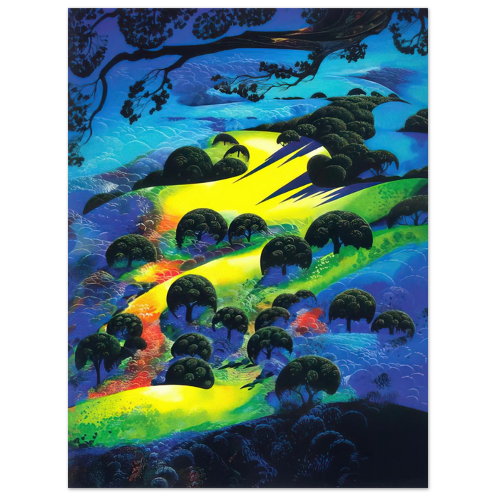 Eyvind Earle - Fading Sunset Flame 75x100 cm / 30x40inches Fine Art Poster