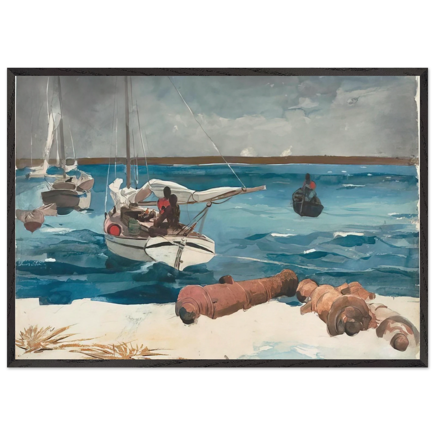 NASSAU 1899 - Winslow Homer 70x100 cm / 28x40 inches Framed Art Print – Black Wooden Frame
