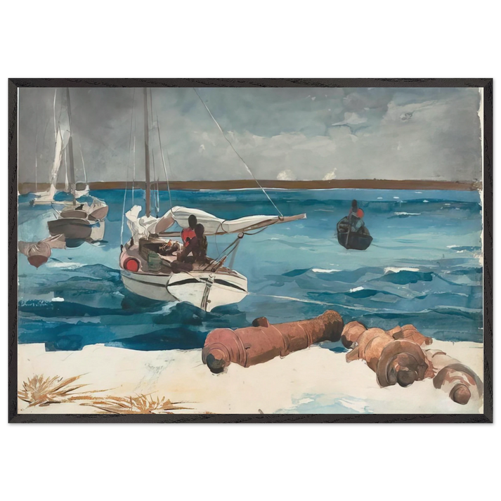 NASSAU 1899 - Winslow Homer 70x100 cm / 28x40 inches Framed Art Print – Black Wooden Frame