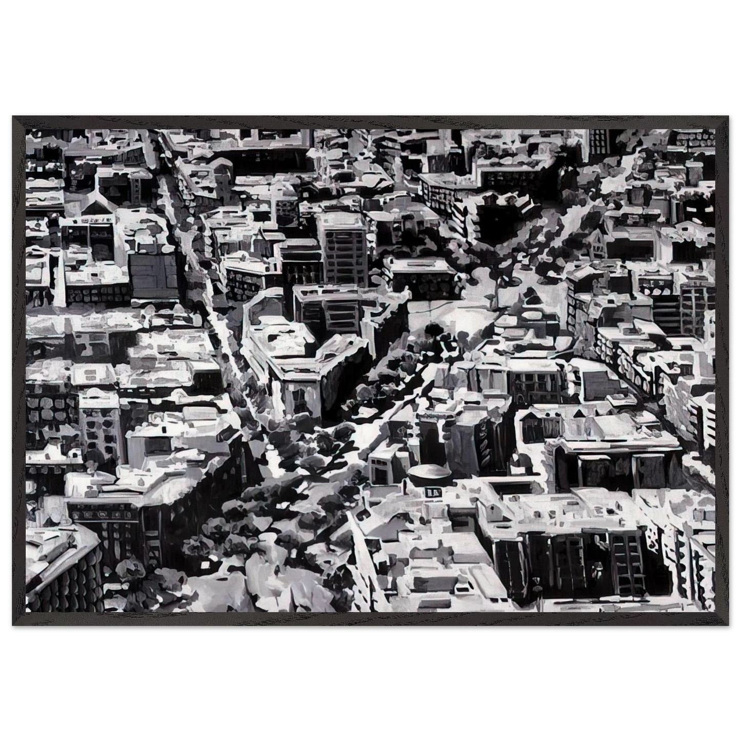 TOWNSCAPE MADRID - Gerhard Richter Framed Art Print – Black Wooden Frame - Default Title - -Framed Art Print