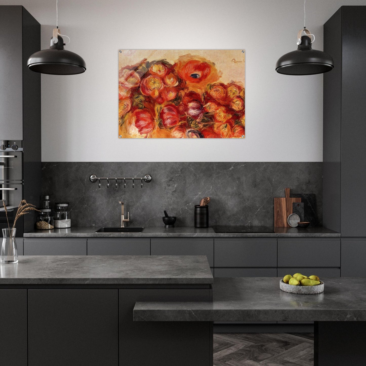 Study of Flowers Anemones and Tulips - Pierre-Auguste Renoir Acrylic Print - 70x100 cm / 28x40″ inches