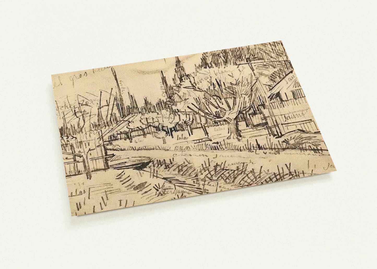 Orchard Surrounded by Cypresses By Vincent van Gogh Pack of 10 Post Cards | Vincent van Gogh Post Cards | A6 (10.5 x 14.8 cm) - 4.1 x 5.8 inches