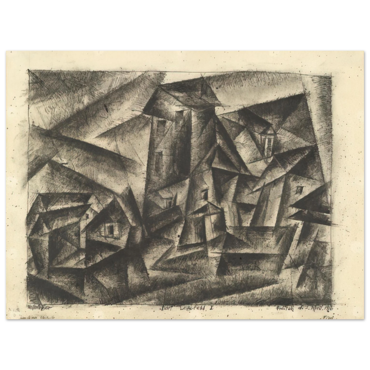 Lyonel Feininger - THE VILLAGE OF LEGEFELD I DORF LEGEFELD I 1916 Fine Art Poster - Default Title