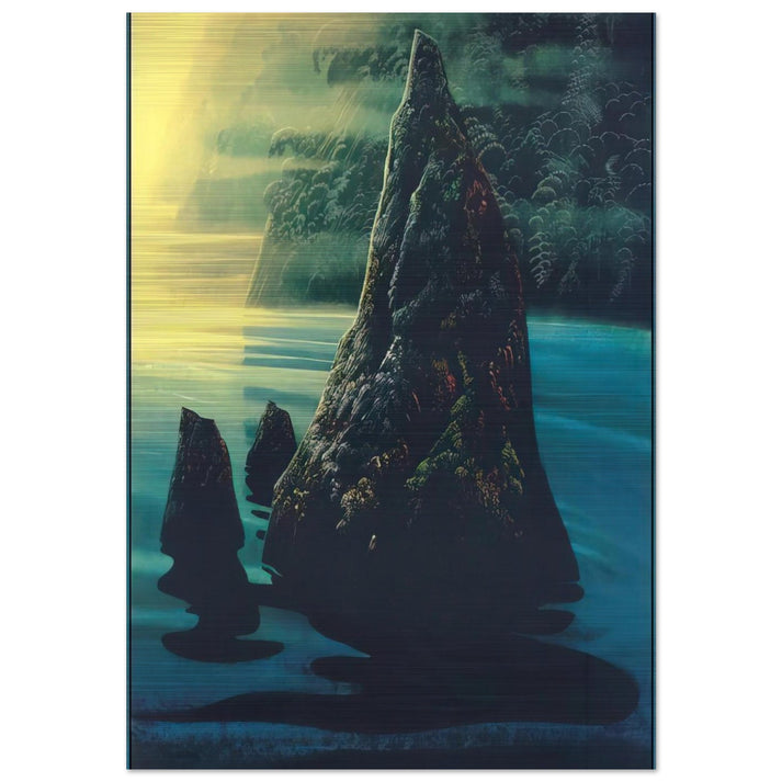 The Rock - Eyvind Earle Brushed Aluminum Print - 70x100 cm / 28x40 inches | Eyvind Earle Aluminum Print | Eyvind Earle Prints