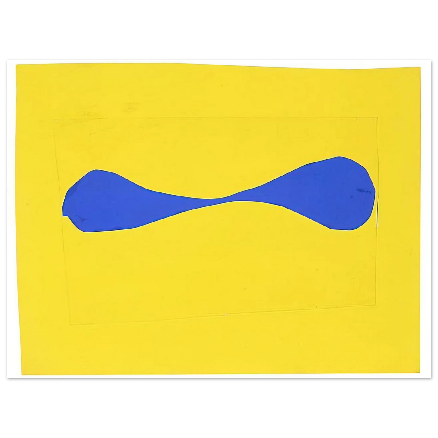 Ellsworth Kelly - Blue Form on Yellow Fine Art Poster - Default Title