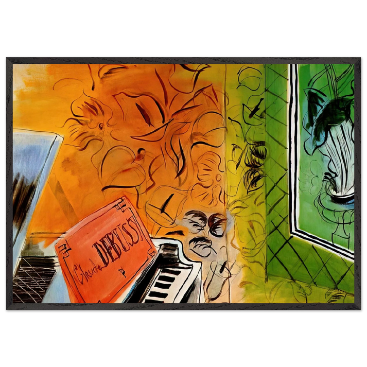 HOMAGE TO CLAUDE DEBUSSY 1952 - Raoul Dufy 70x100 cm / 28x40 inches Framed Art Print – Black Wooden Frame