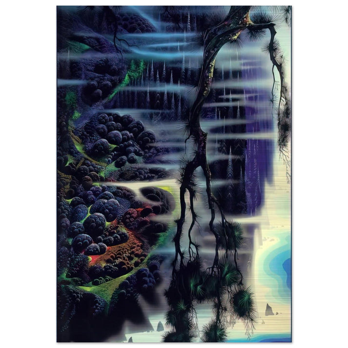 Seaside Splendor - Eyvind Earle Brushed Aluminum Print - 70x100 cm / 28x40 inches | Eyvind Earle Aluminum Print | Eyvind Earle Prints