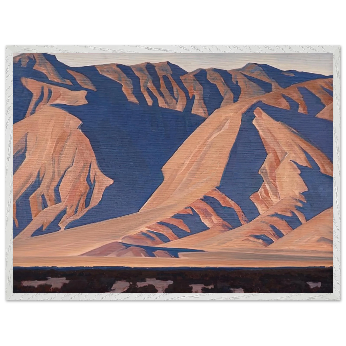 Maynard Dixon - INYO MOUNTAINS 1944 Wall art - 21x29.7 cm / 8x12" - Premium Wooden Framed Poster With Fine Art Paper-canvas - White frame