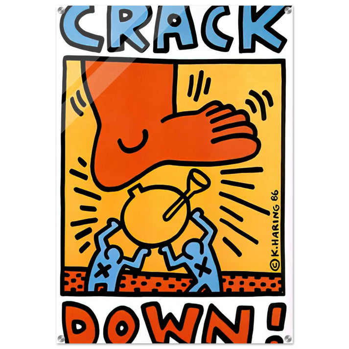 CRACK DOWN 1986 - Keith Haring Acrylic Print - 70x100 cm / 28x40″ inches