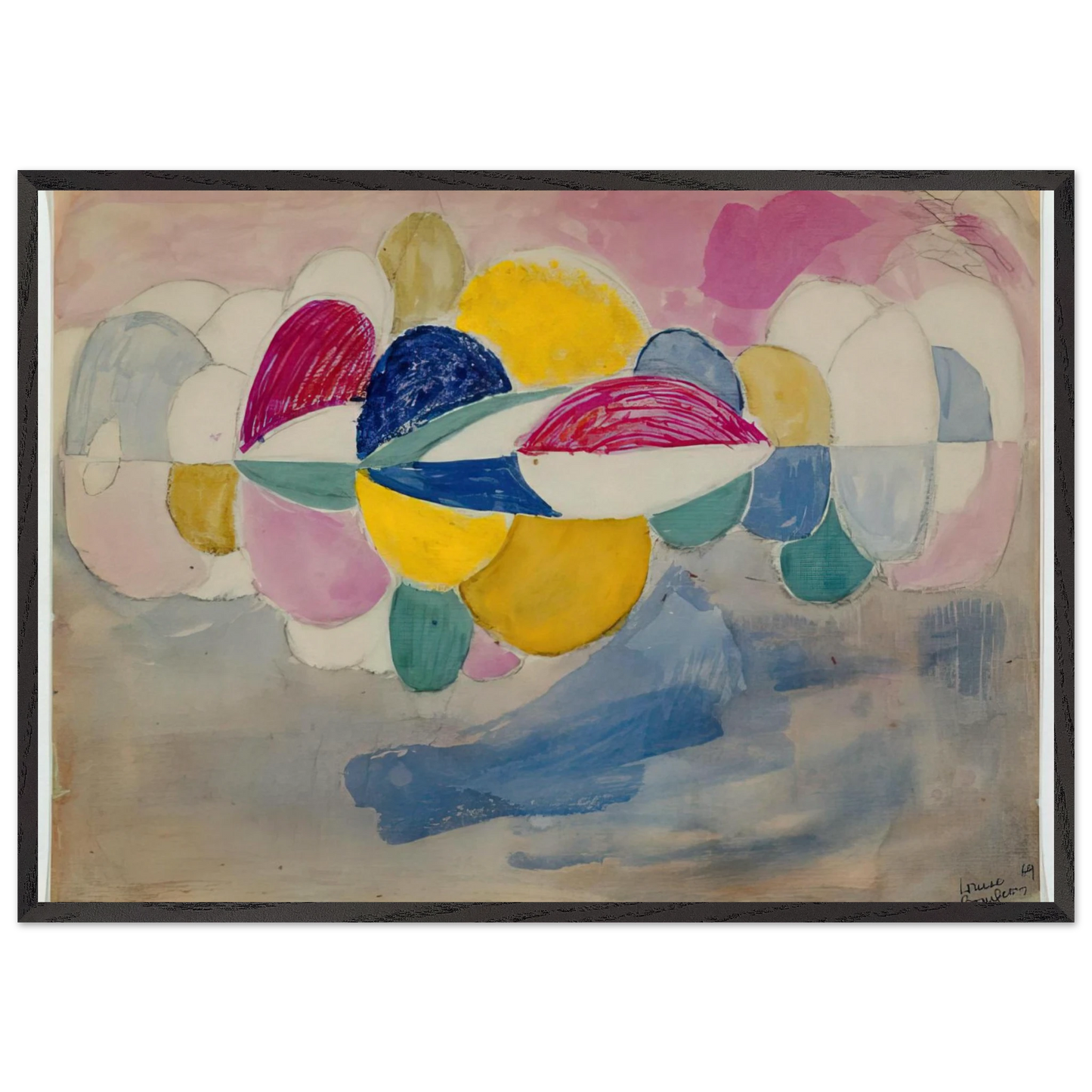 UNTITLED 1969 N1 - Louise Bourgeois 70x100 cm / 28x40 inches Framed Art Print – Black Wooden Frame