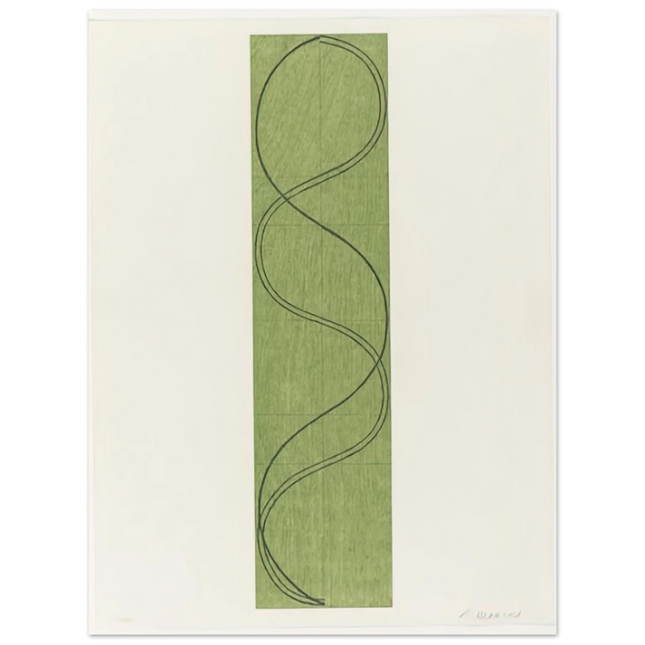 Robert Mangold - GREEN COLUMN FIGURE 2003 75x100 cm / 30x40inches Fine Art Poster