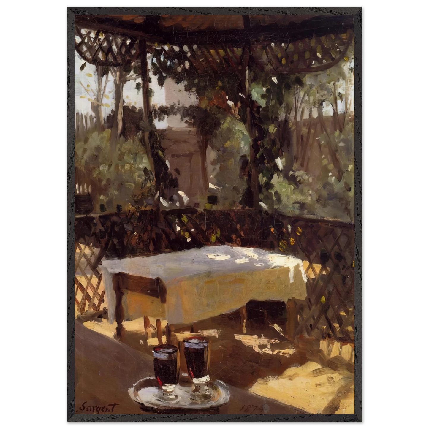 Two Wine Glasses - John Singer Sargent Framed Art Print – Black Wooden Frame - Default Title - -Framed Art Print