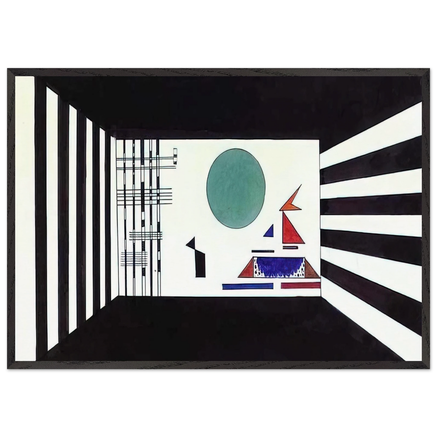 NOTDETECTED189367 - Wassily Kandinsky 70x100 cm / 28x40 inches Framed Art Print – Black Wooden Frame