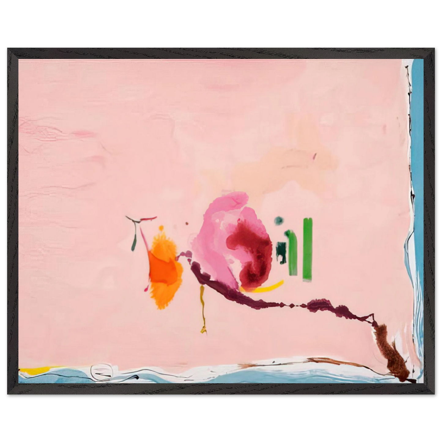 Helen Frankenthaler - Flirt - 1995 Wall art - 40x50 cm / 16x20 inches - Premium Wooden Framed Poster With Fine Art Paper - White frame