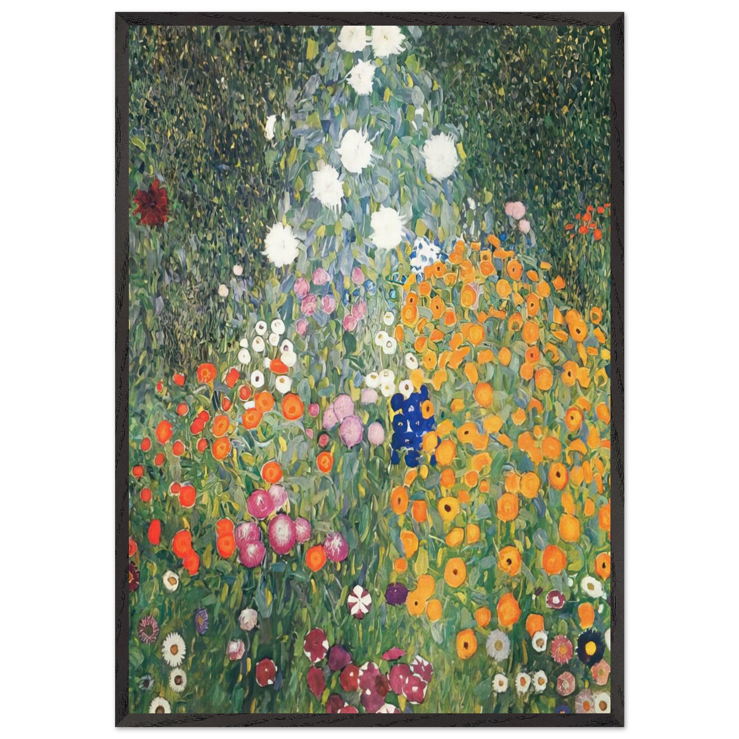 FLOWER GARDEN 1907 - Gustav Klimt 70x100 cm / 28x40 inches Framed Art Print – Black Wooden Frame