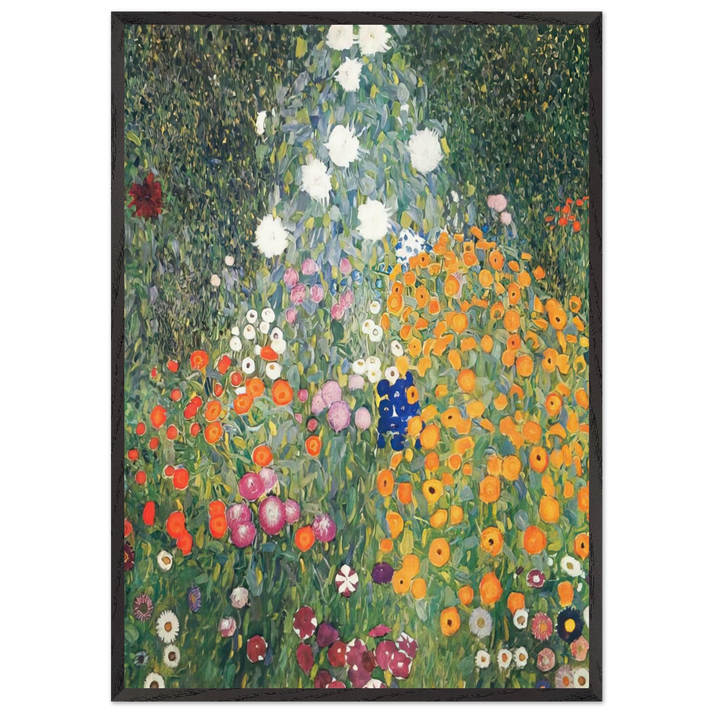 FLOWER GARDEN 1907 - Gustav Klimt 70x100 cm / 28x40 inches Framed Art Print – Black Wooden Frame