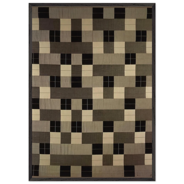 BLACK WHITE GRAY 1964 - Anni Albers 70x100 cm / 28x40 inches Framed Art Print – Black Wooden Frame