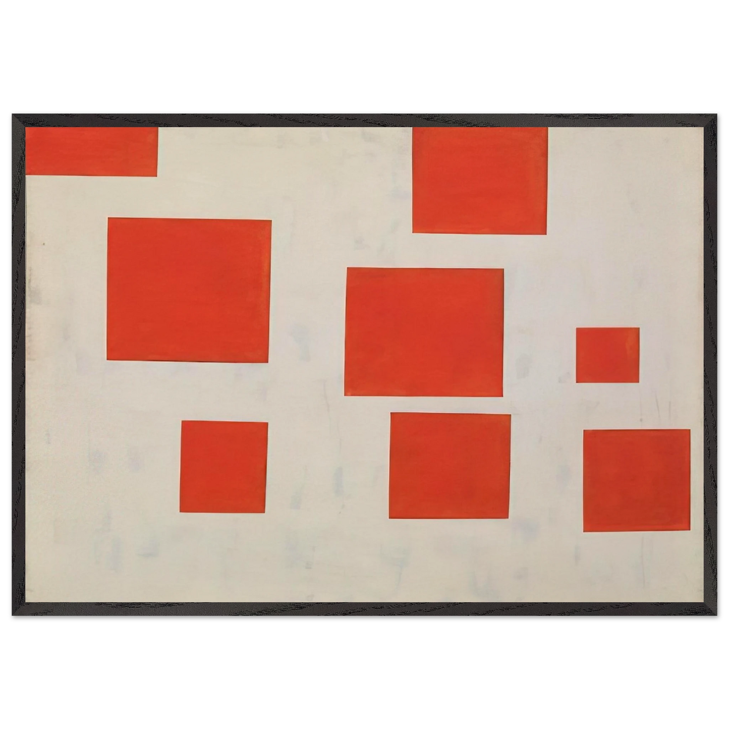 KOMPOSITION MIT 8 ROTEN RECHTECKEN COMPOSITION WITH 8 RED RECTANGLES 1964 - Blinky Palermo Framed Art Print – Black Wooden Frame - Default Title - -Framed Art Print