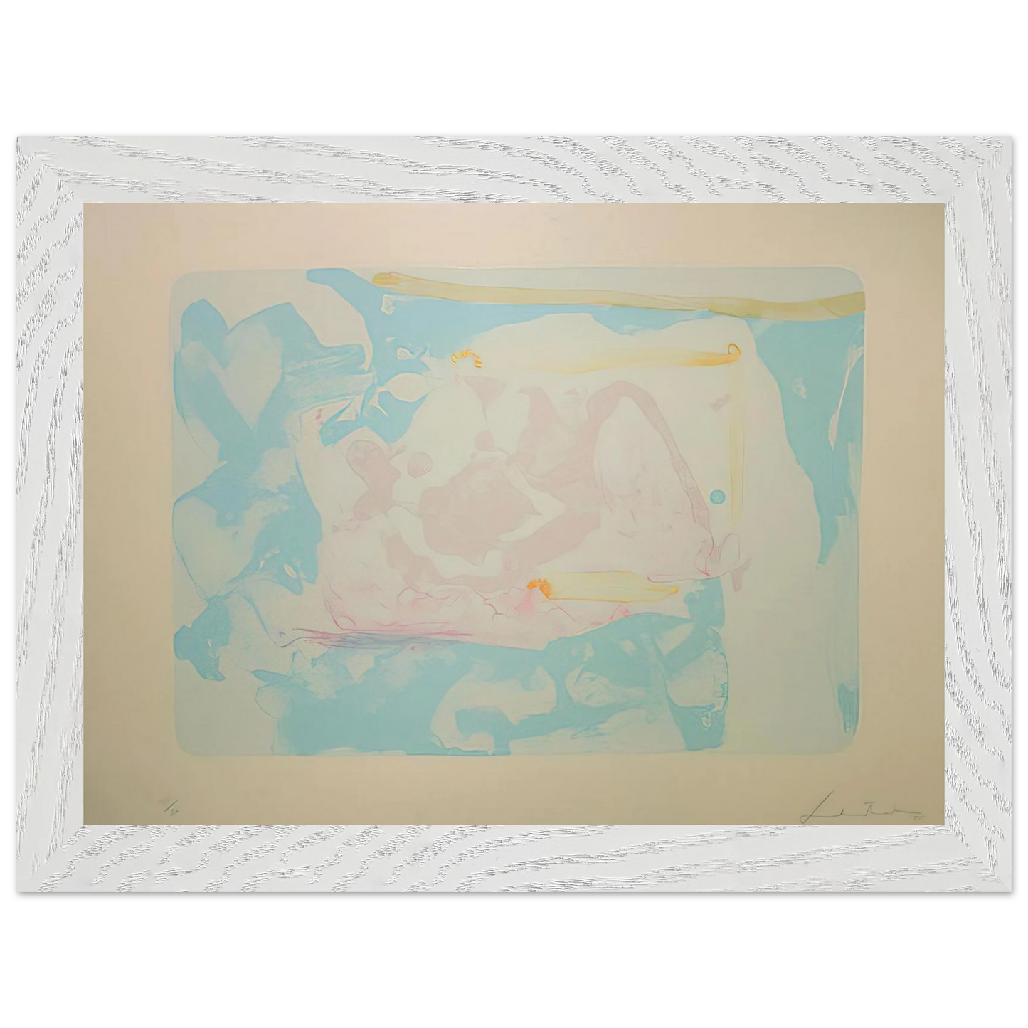 Helen Frankenthaler - Reflections III - 1995 Wall art - 50x70 cm / 20x28 inches - Premium Wooden Framed Poster With Fine Art Paper - Black frame