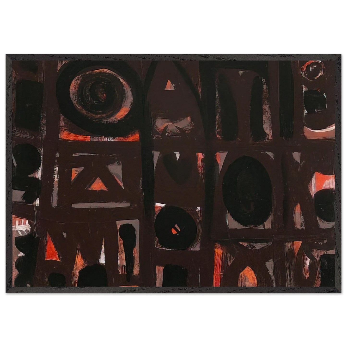 Night Forms - 1950 - Adolph Gottlieb 70x100 cm / 28x40 inches Framed Art Print – Black Wooden Frame