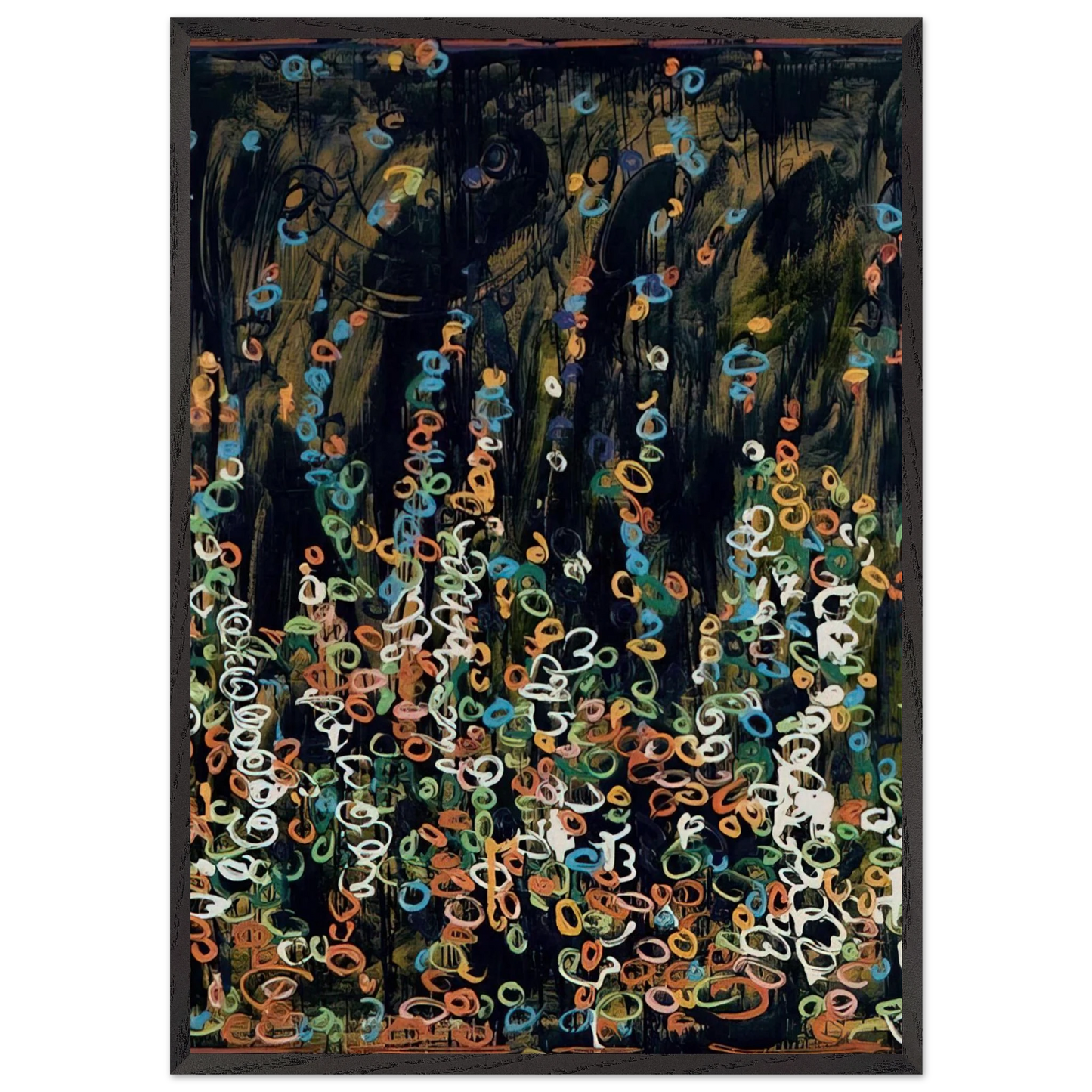 Sognato acquarello e dipinto a smalto - 1984 - Mario Schifano 70x100 cm / 28x40 inches Framed Art Print – Black Wooden Frame