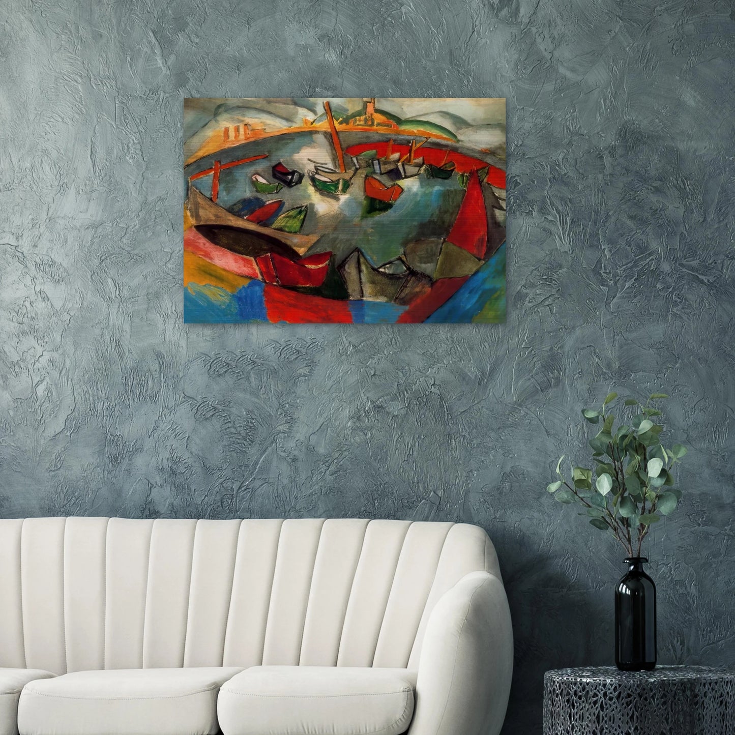 BOATS IN MARSEILLE 1908 - Raoul Dufy Brushed Aluminum Print - 70x100 cm / 28x40 inches | Raoul Dufy Aluminum Print | Raoul Dufy Prints