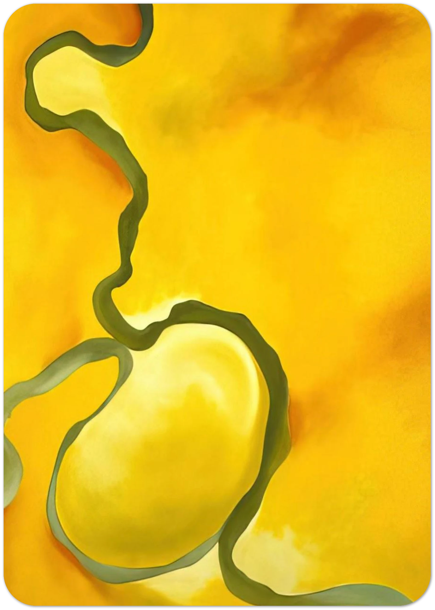 Green, Yellow and Orange By Georgia O'Keeffe Pack of 10 Post Cards | Georgia O'Keeffe Post Cards | A6 (10.5 x 14.8 cm) - 4.1 x 5.8 inches