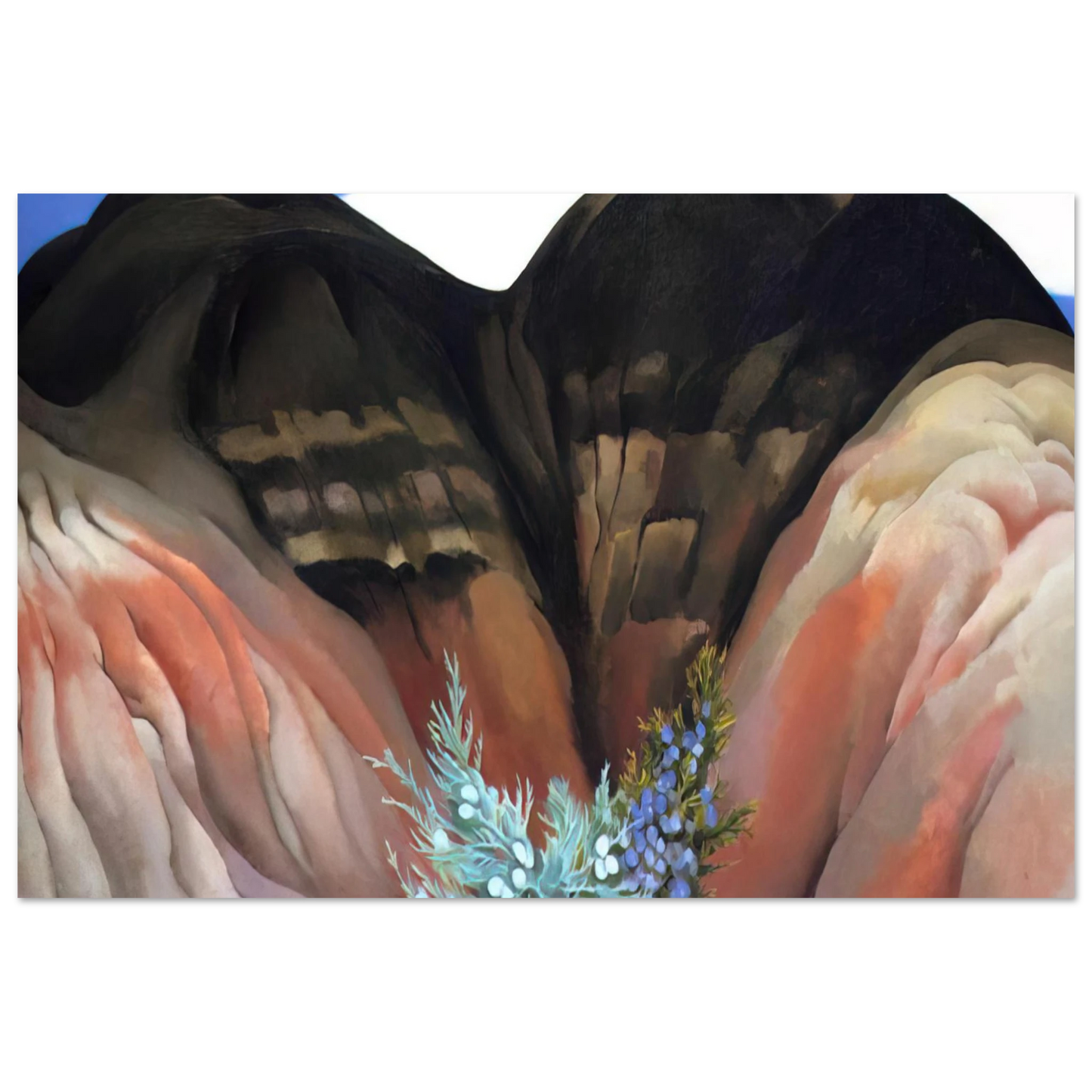 Georgia O'Keeffe - Black Hills with Cedar Fine Art Poster - 40x60 cm / 16x24 inches