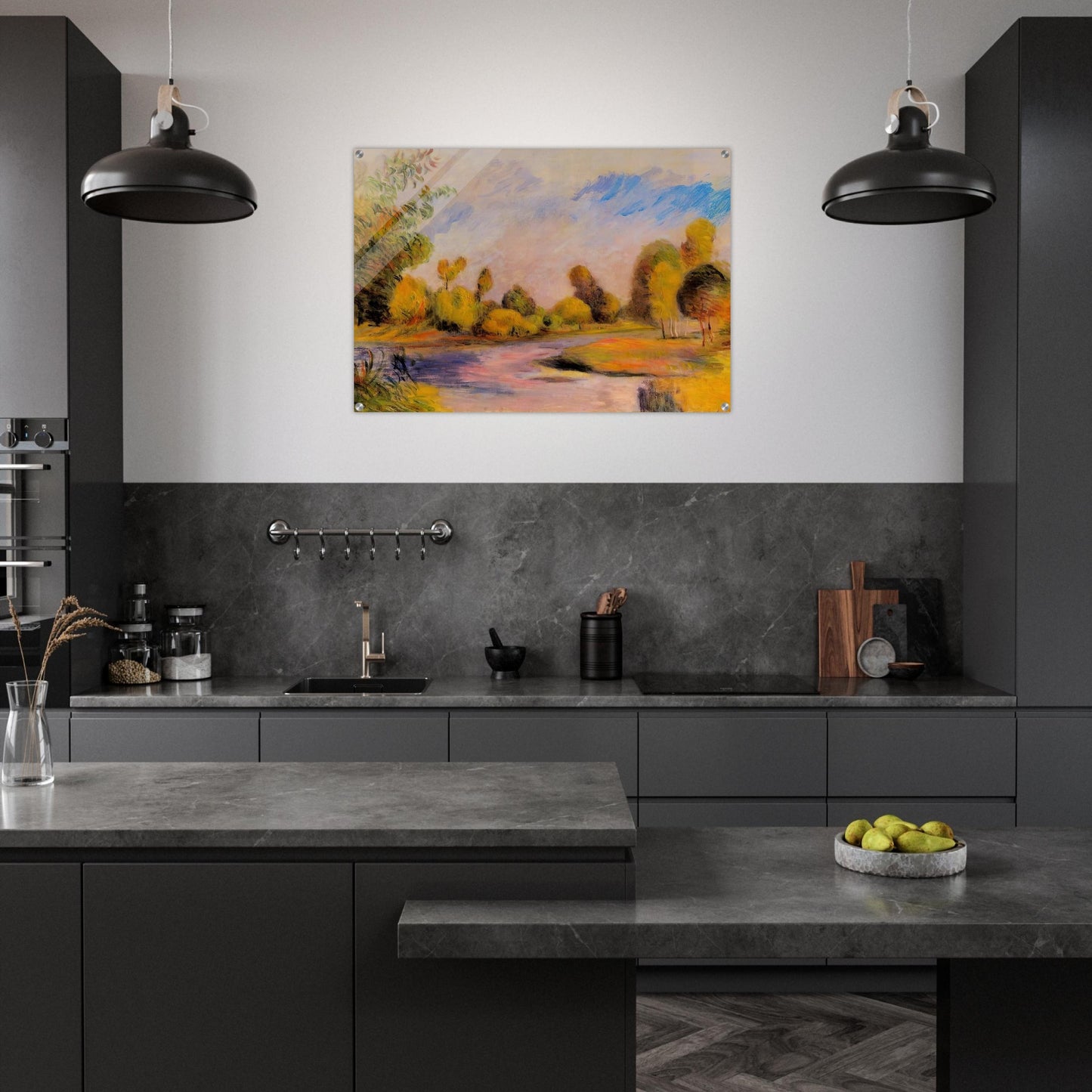 Banks of a River - Pierre-Auguste Renoir Acrylic Print - 70x100 cm / 28x40″ inches | Pierre-Auguste Renoir Wall Art | Pierre-Auguste Renoir Prints