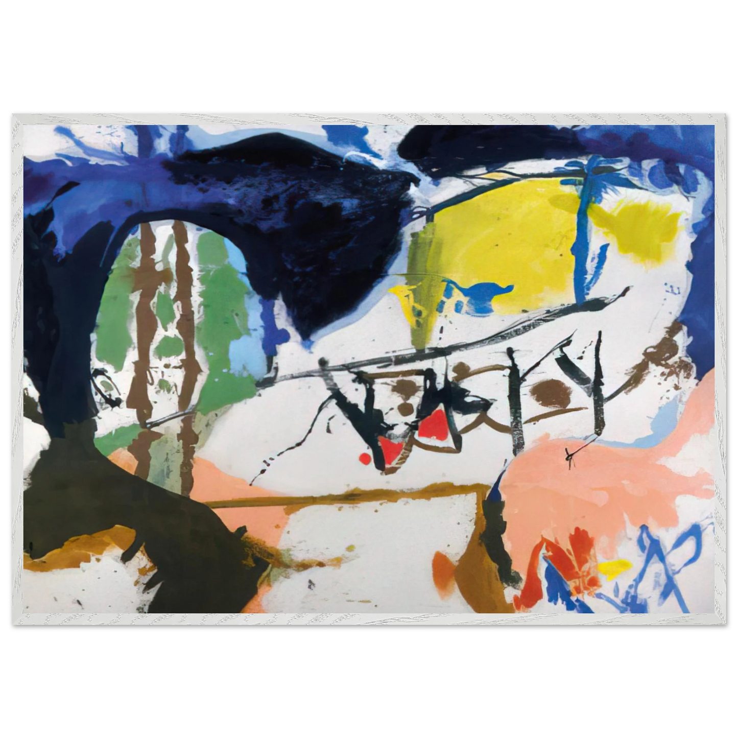 Helen Frankenthaler - Acres - 1959 Wall art - A3 (29.7 x 42 cm) - Premium Wooden Framed Poster With Fine Art Paper - Wood frame