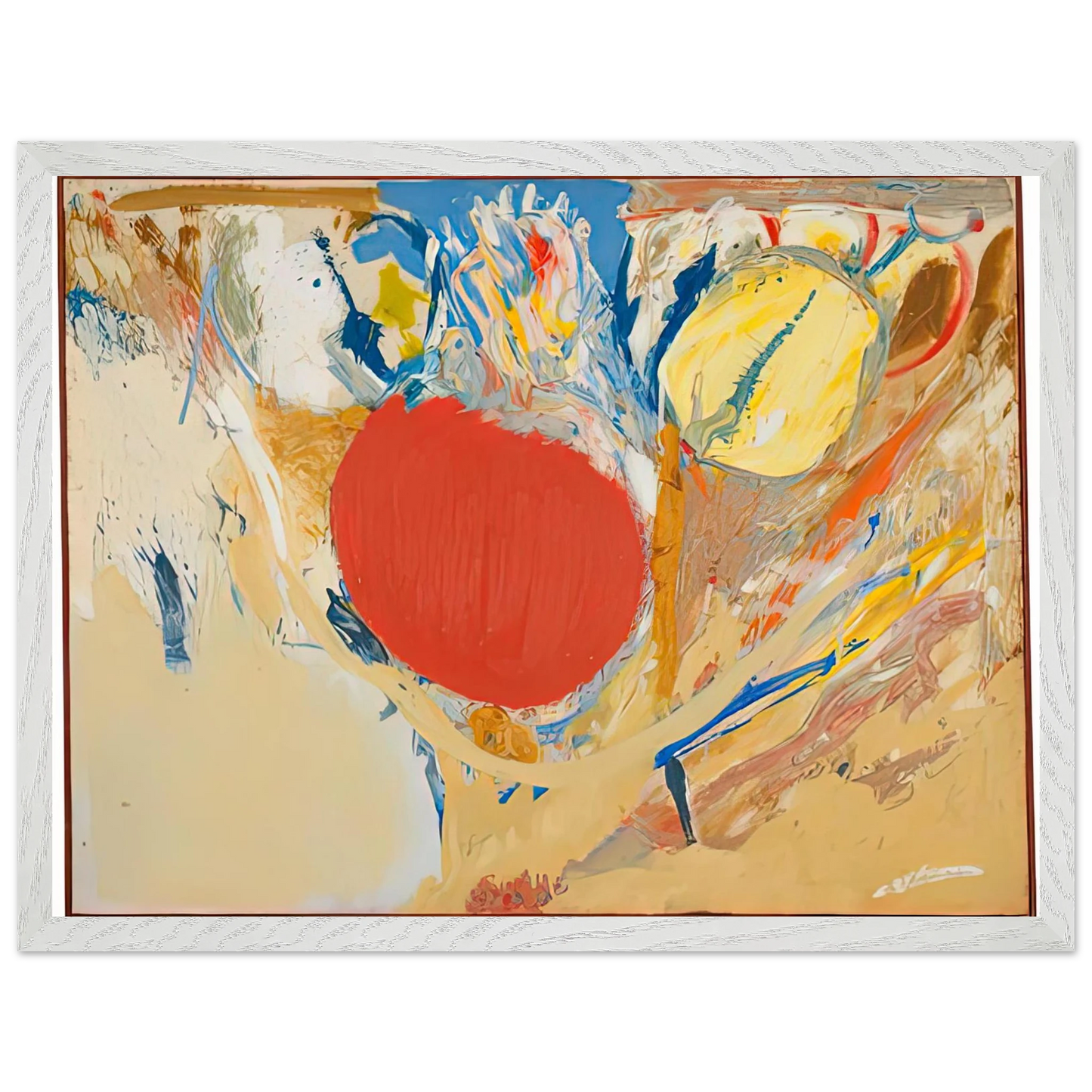 Helen Frankenthaler - Break Through, 1956- Wall Art - 60x80 cm / 24x32 inches - Premium Wooden Framed Poster With Fine Art Paper-canvas - Wood frame