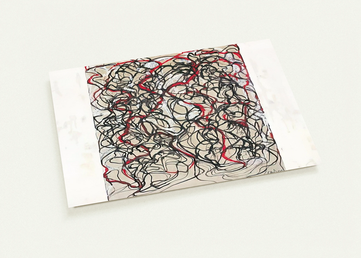 Letter with Red - 2009 By Brice Marden Pack of 10 Post Cards | Brice Marden Post Cards | A6 (10.5 x 14.8 cm) - 4.1 x 5.8 inches