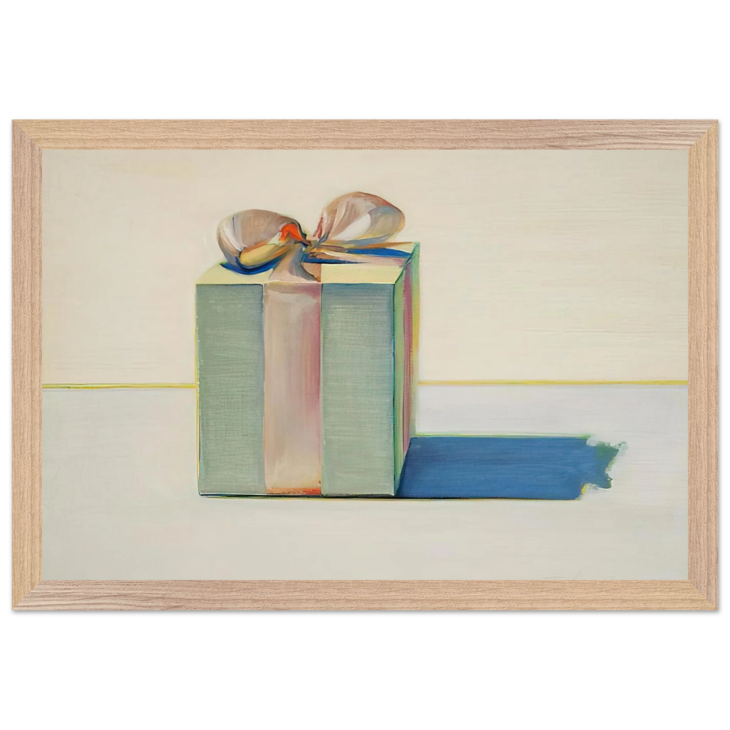 Wayne Thiebaud - Gift Box - 1971 Wall Art - 60x80 cm / 24x32 inches - Premium Wooden Framed Poster With Fine Art Paper-canvas - Wood frame