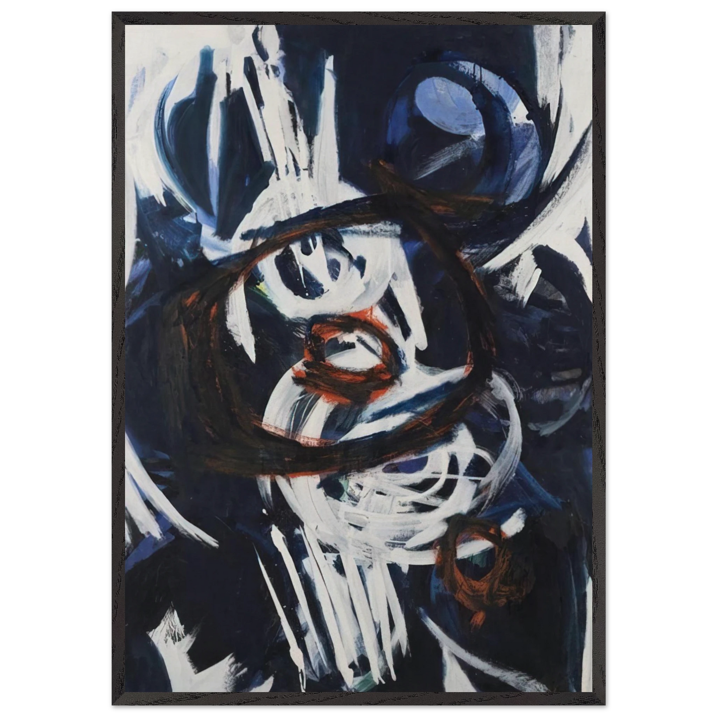 Crescendo - 1963 - Ernst Wilhelm Nay 70x100 cm / 28x40 inches Framed Art Print – Black Wooden Frame