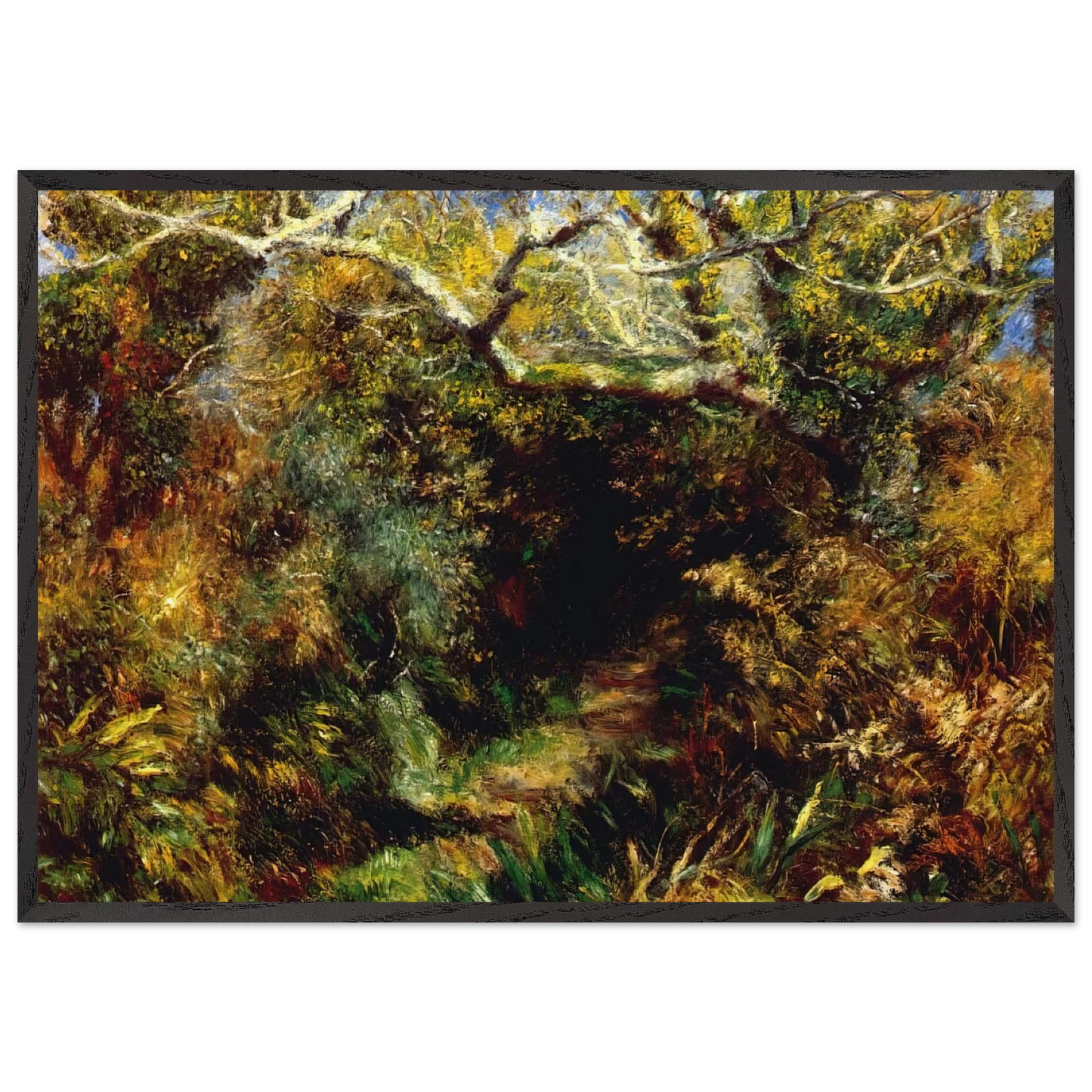 Mediterranean Landscape N2 - Pierre-Auguste Renoir 70x100 cm / 28x40 inches Framed Art Print – Black Wooden Frame
