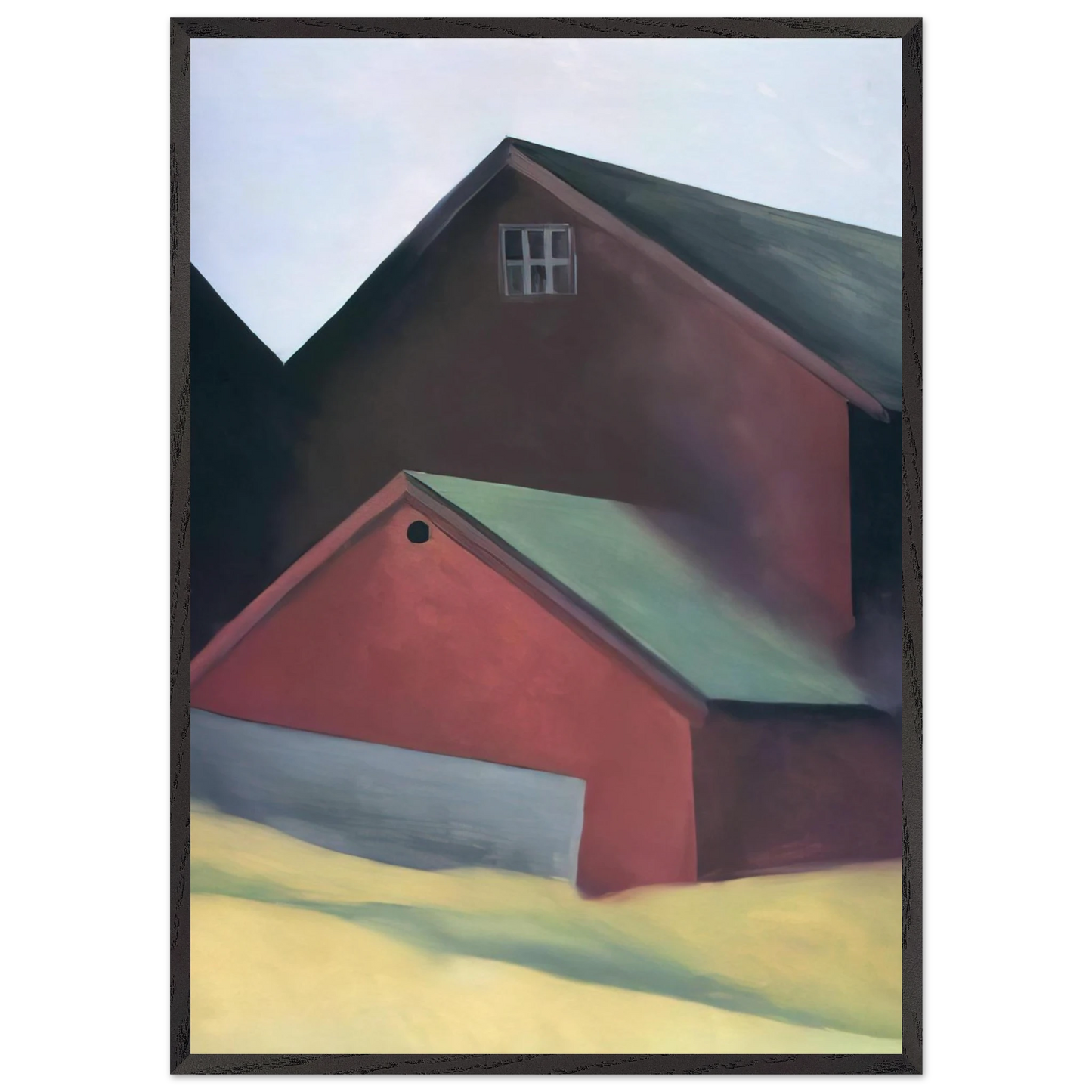 Ends Of Barns - Georgia OKeeffe 70x100 cm / 28x40 inches Framed Art Print – Black Wooden Frame