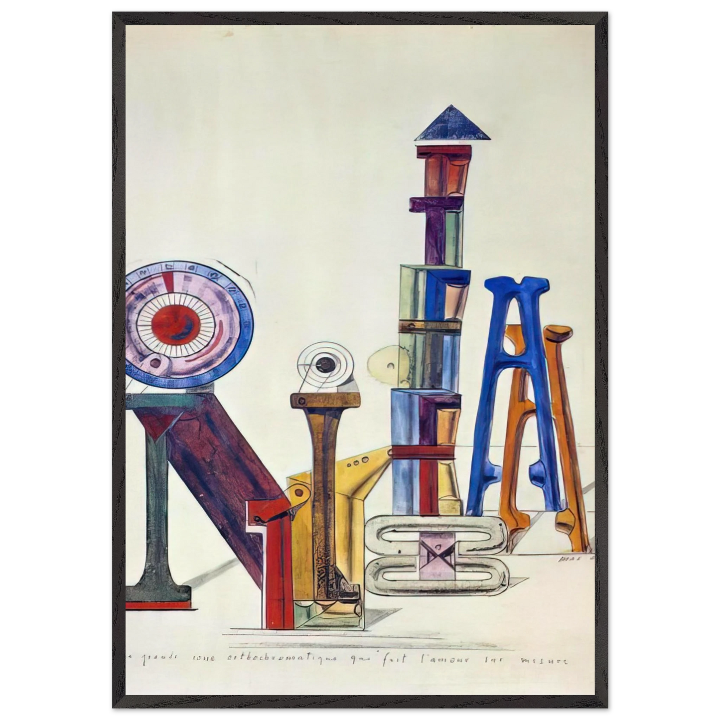 La Grande Roue Orthochromatique - Max Ernst 70x100 cm / 28x40 inches Framed Art Print – Black Wooden Frame