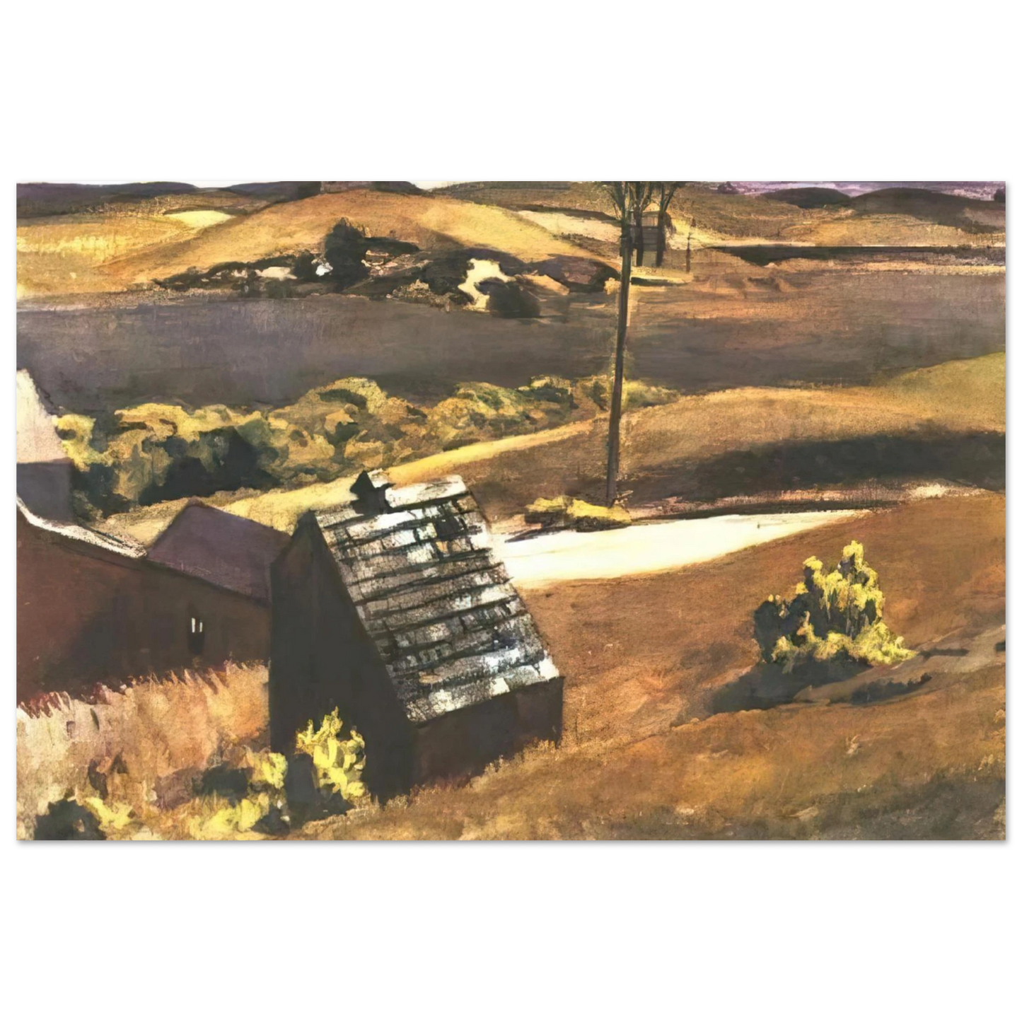 Edward Hopper - Burly Cobb Hen Coop and Barn Fine Art Poster - 40x60 cm / 16x24 inches