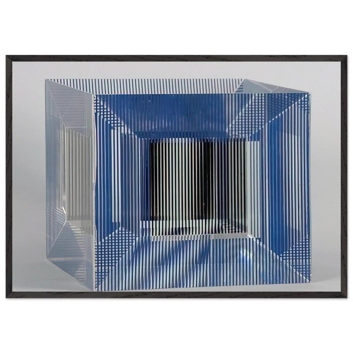 CUBE WITH AMBIGOUS SPACE 1981 - Jesus Rafael Soto 70x100 cm / 28x40 inches Framed Art Print – Black Wooden Frame