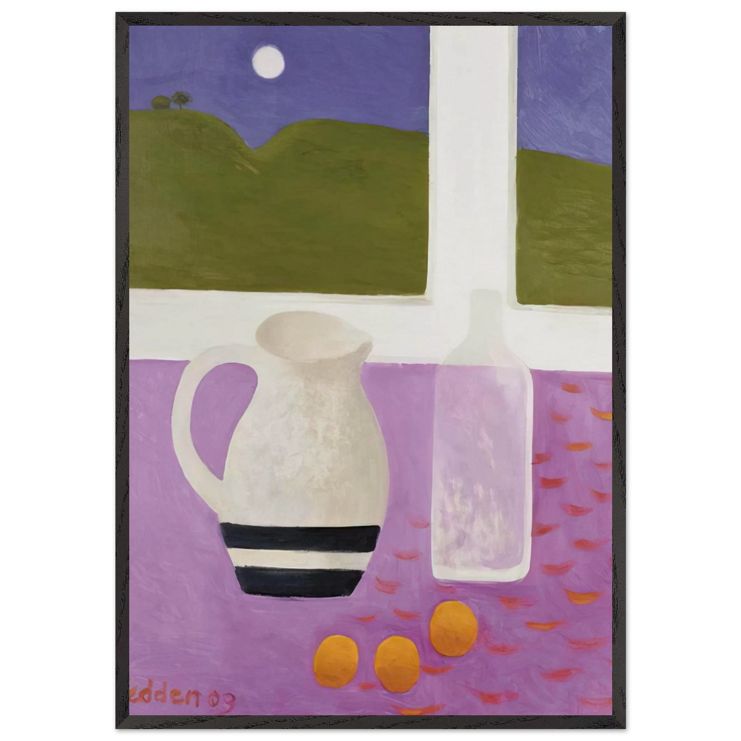 The Moon - 2009 - Mary Fedden 70x100 cm / 28x40 inches Framed Art Print – Black Wooden Frame